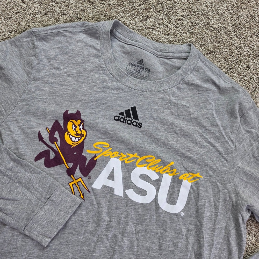 Adidas Arizona State University‎ ASU Shirt Mens Medium Grey Sparky Sun Devil